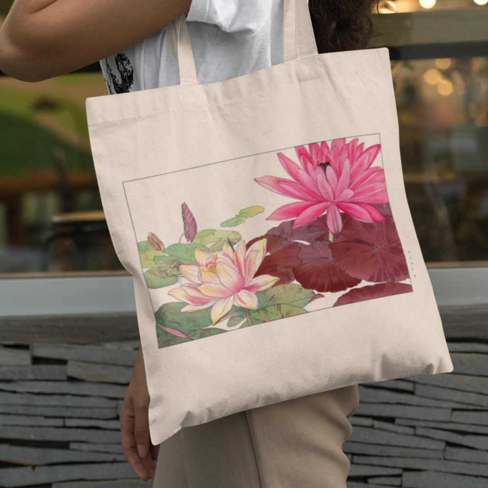 Japanese Nymphaea Lotus Canvas Tote Bag